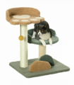 Cat Tree 52cm Green Brown Beige Particle board Velvet Sisal 43W x 39D x 52Hcm