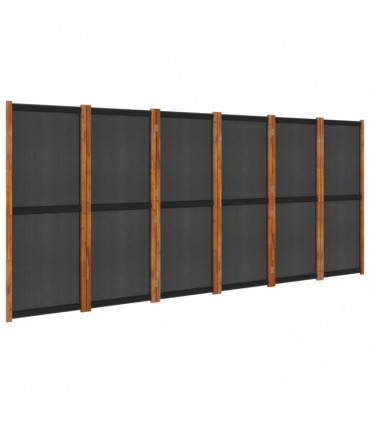 6-Panel Room Divider Black 420x180 cm
