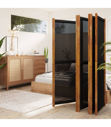 6-Panel Room Divider Black 420x180 cm