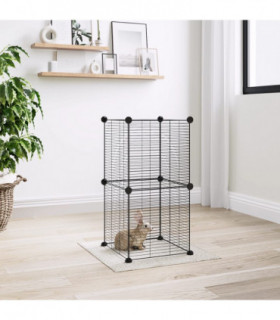 8-Panel Pet Cage Black 35x35 cm Steel