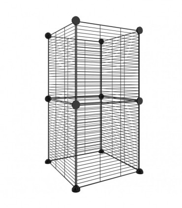 8-Panel Pet Cage Black 35x35 cm Steel