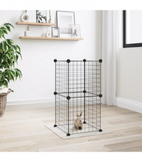 8-Panel Pet Cage Black 35x35 cm Steel