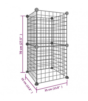 8-Panel Pet Cage Black 35x35 cm Steel