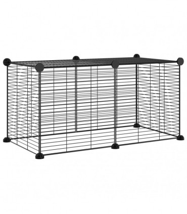 8-Panel Pet Cage Black 35x35 cm Steel