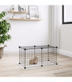 8-Panel Pet Cage Black 35x35 cm Steel