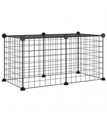 8-Panel Pet Cage Black 35x35 cm Steel