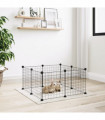 8-Panel Pet Cage Black 35x35 cm Steel