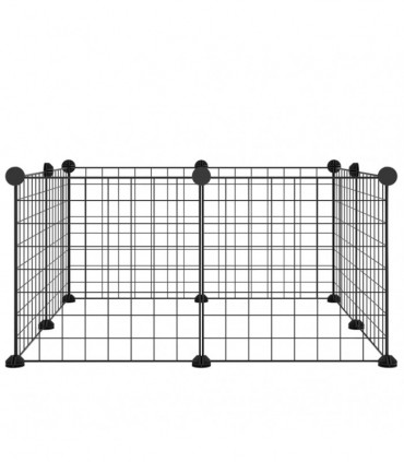 8-Panel Pet Cage Black 35x35 cm Steel