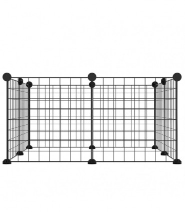 8-Panel Pet Cage Black 35x35 cm Steel
