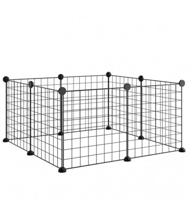 8-Panel Pet Cage Black 35x35 cm Steel