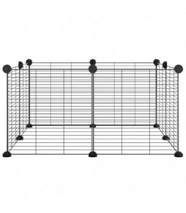 8-Panel Pet Cage Black 35x35 cm Steel
