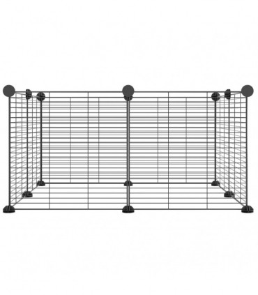 8-Panel Pet Cage Black 35x35 cm Steel