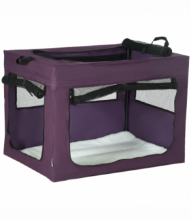 Mesh Purple 80cm Foldable Pet Carrier Cat Bag w/ Cushion, Small, Medium Dogs
