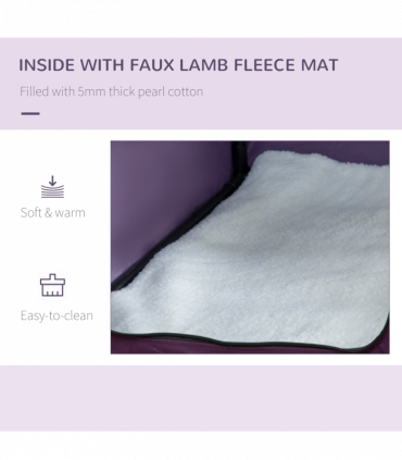 Mesh Purple 80cm Foldable Pet Carrier Cat Bag w/ Cushion, Small, Medium Dogs