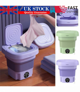 8L Portable Washing Machine Mini Washer Foldable Washer and Spin Dryer Travel UK Purple