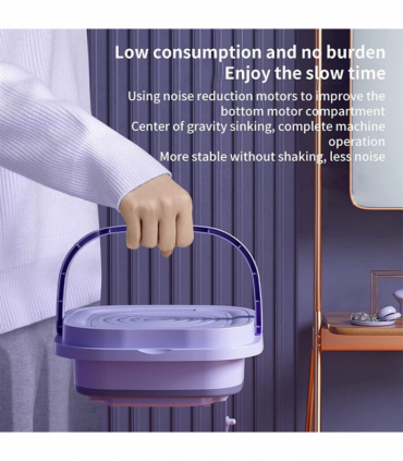 8L Portable Washing Machine Mini Washer Foldable Washer and Spin Dryer Travel UK Purple