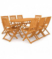9 Piece Folding Outdoor Dining Set Solid Acacia Wood