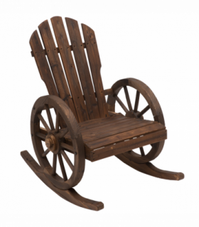 Adirondack Rocking Chair Burnt Brown Fir Wood 68W x 88D x 97H cm Garden Lounging