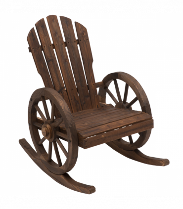 Adirondack Rocking Chair Burnt Brown Fir Wood 68W x 88D x 97H cm Garden Lounging