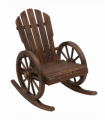 Adirondack Rocking Chair Burnt Brown Fir Wood 68W x 88D x 97H cm Garden Lounging