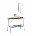 Adjustable Dog Grooming Table with 2 Loops and Basket
