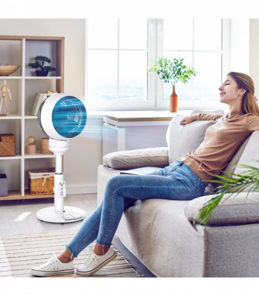 Air Circulator Fan 3 Speed 3 Mode, Oscillation Tilt, Height Adjust Black/White