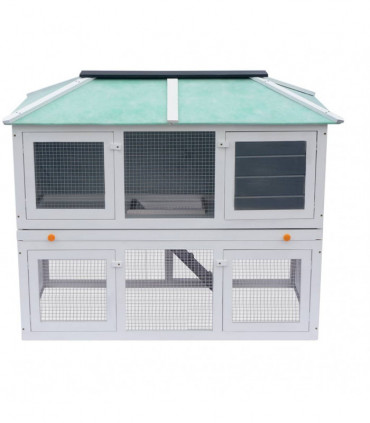 Animal Rabbit Cage Double Floor Wood
