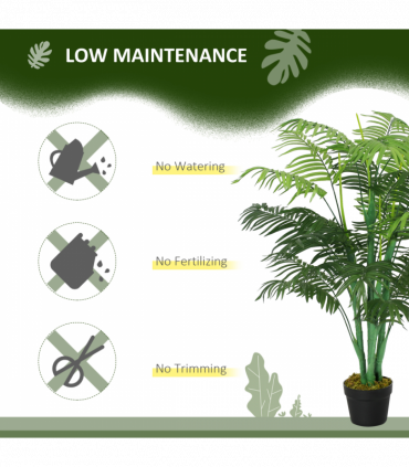 Artificial Palm Tree 18 Leaves Green Plastic Fake Tropical 125cm Nursery Pot