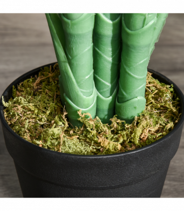 Artificial Palm Tree 18 Leaves Green Plastic Fake Tropical 125cm Nursery Pot