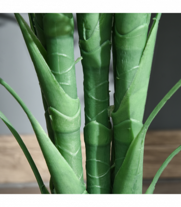 Artificial Palm Tree 18 Leaves Green Plastic Fake Tropical 125cm Nursery Pot