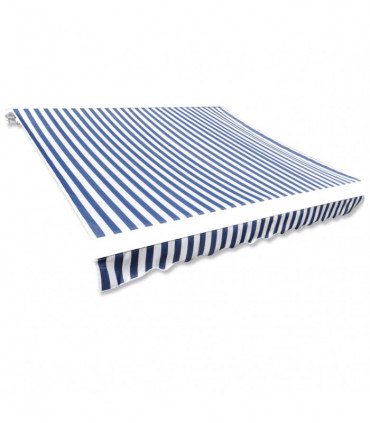 Awning Top Sunshade Canvas Blue & White 4x3m (Frame Not Included)