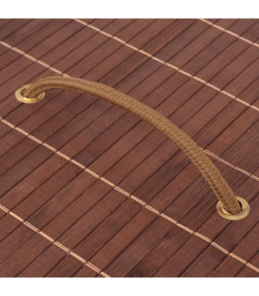 Bamboo Laundry Bin Oval Brown