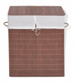 Bamboo Laundry Bin Rectangular Brown