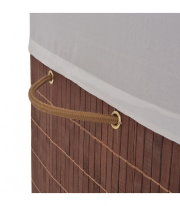 Bamboo Laundry Bin Rectangular Brown