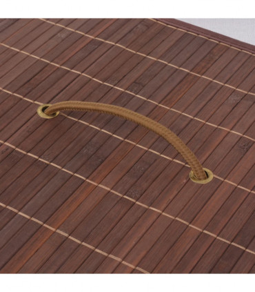 Bamboo Laundry Bin Rectangular Brown