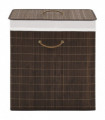 Bamboo Laundry Bin Rectangular Dark Brown