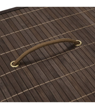 Bamboo Laundry Bin Rectangular Dark Brown