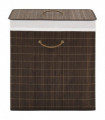 Bamboo Laundry Bin Rectangular Dark Brown
