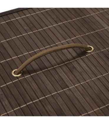 Bamboo Laundry Bin Rectangular Dark Brown