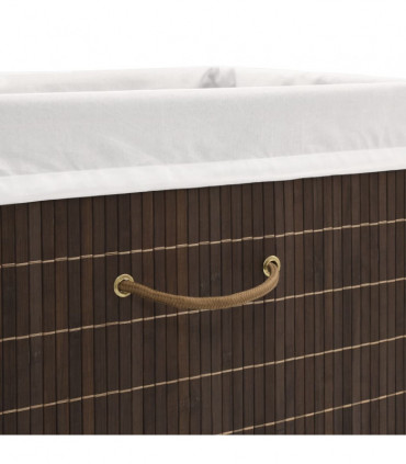 Bamboo Laundry Bin Rectangular Dark Brown