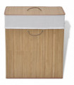 Bamboo Laundry Bin Rectangular Natural