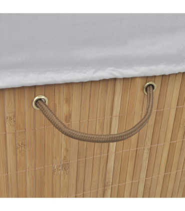 Bamboo Laundry Bin Rectangular Natural