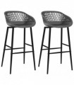 vidaXL Bar Chairs 2 pcs Grey