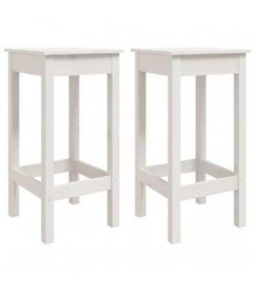 Bar Chairs 2 pcs White 40x40x78 cm Solid Wood Pine