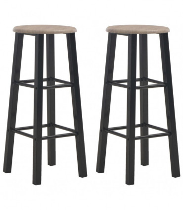 Bar Stools 2 pcs Black MDF