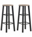 Bar Stools 2 pcs Black MDF