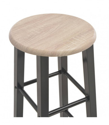 Bar Stools 2 pcs Black MDF