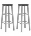 Bar Stools 2 pcs Silver MDF