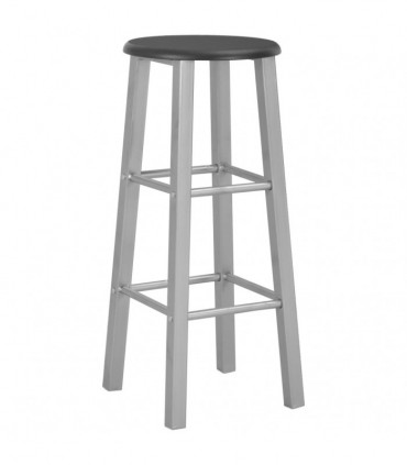 Bar Stools 2 pcs Silver MDF