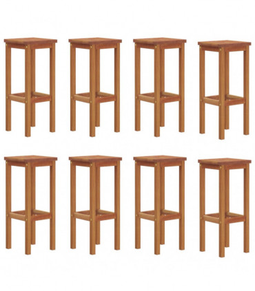 Bar Stools 8 pcs Solid Wood Acacia